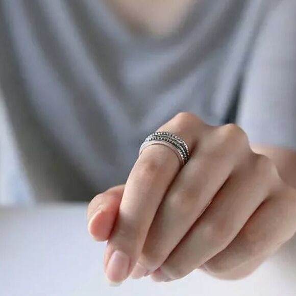 ✨Chloetina Minimalist 925 Sterling Silver Open Ring - Picture 5 of 9